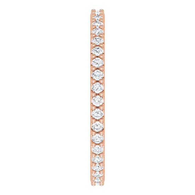 14K Rose 1/3 CTW Natural Diamond Eternity Band Size 5.5