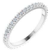 14K White 1/3 CTW Natural Diamond Eternity Band Size 5.5