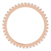 14K Rose 1/3 CTW Natural Diamond Eternity Band Size 5.5