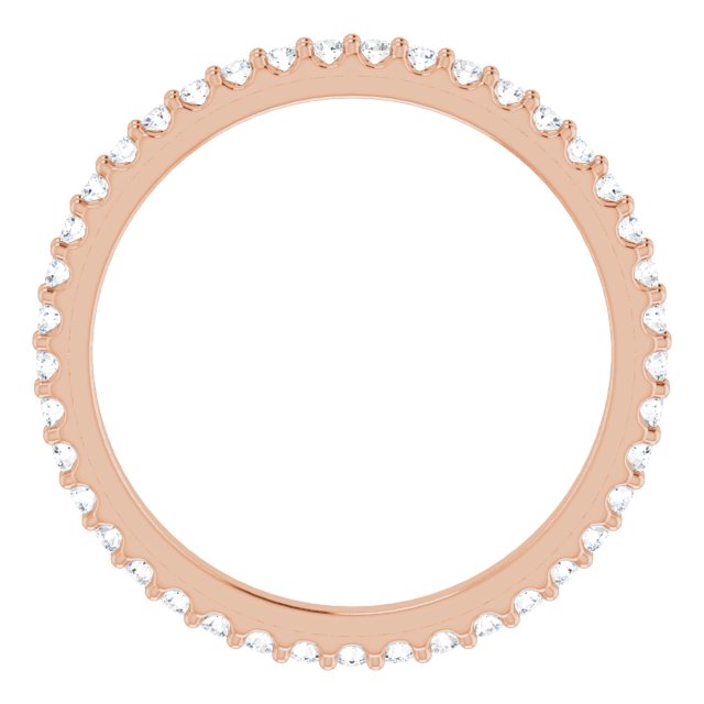 14K Rose 1/3 CTW Natural Diamond Eternity Band Size 5.5