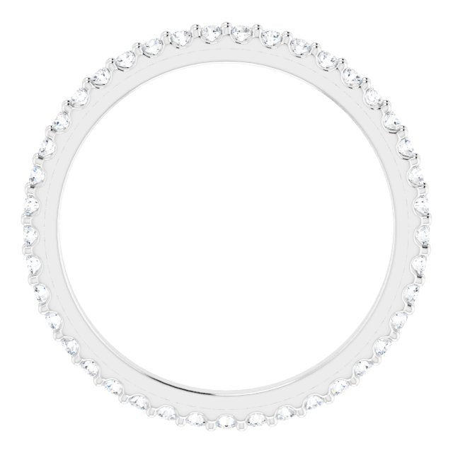 14K White 1/3 CTW Natural Diamond Eternity Band Size 5.5