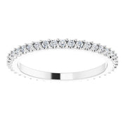 14K White 1/3 CTW Natural Diamond Eternity Band Size 6