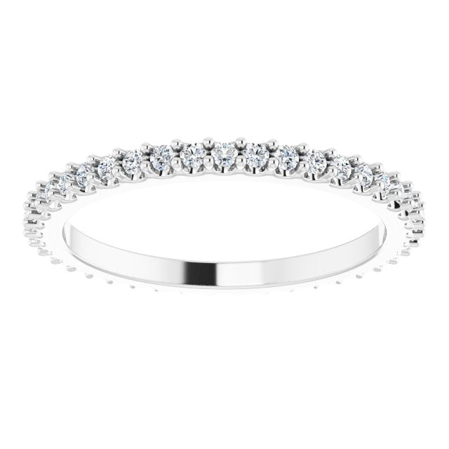 14K White 1/3 CTW Natural Diamond Eternity Band Size 6