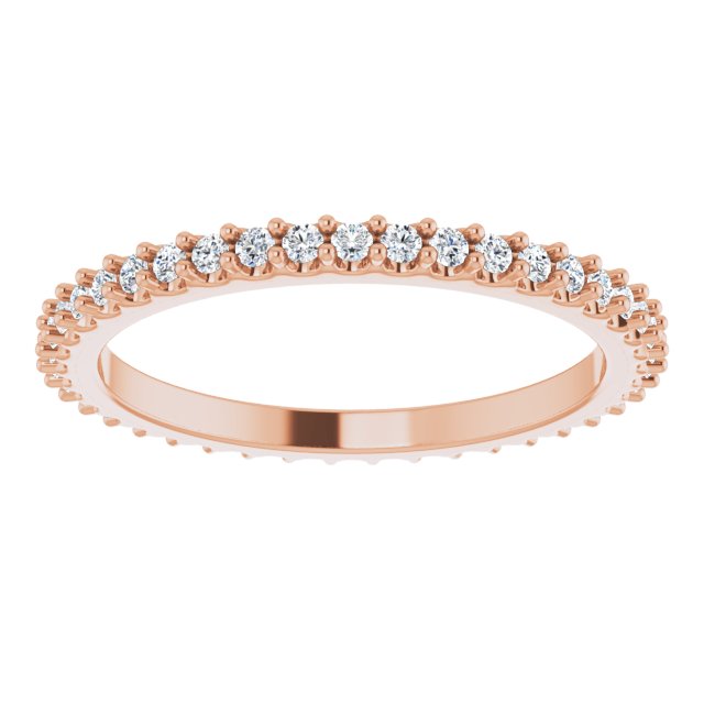 14K Rose 1/3 CTW Natural Diamond Eternity Band Size 6