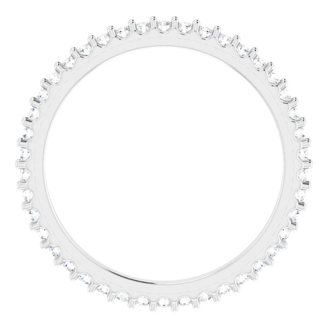 14K White 1/3 CTW Natural Diamond Eternity Band Size 6