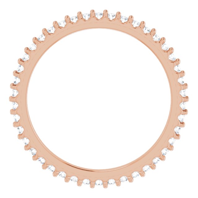 14K Rose 1/3 CTW Natural Diamond Eternity Band Size 6