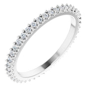 14K White 1/3 CTW Natural Diamond Eternity Band Size 6