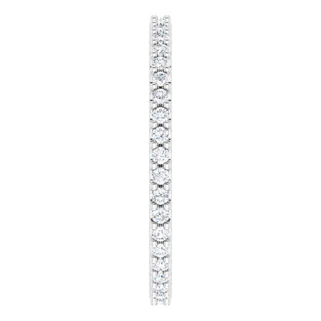 14K White 3/8 CTW Natural Diamond Eternity Band Size 6.5