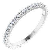 14K White 3/8 CTW Natural Diamond Eternity Band Size 6.5