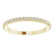 14K Yellow 3/8 CTW Natural Diamond Eternity Band Size 6.5