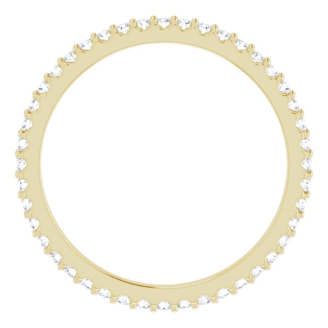 14K Yellow 3/8 CTW Natural Diamond Eternity Band Size 7.5