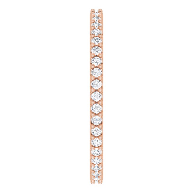 14K Rose 3/8 CTW Natural Diamond Eternity Band Size 7.5