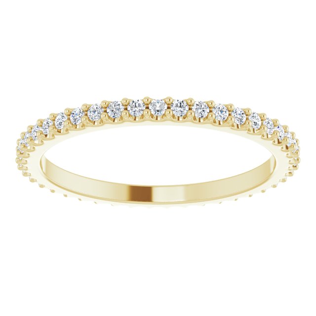 14K Yellow 3/8 CTW Natural Diamond Eternity Band Size 7.5