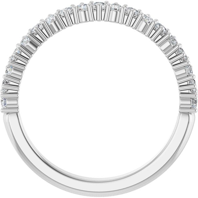 14K White 3/8 CTW Lab-Grown Diamond Anniversary Band