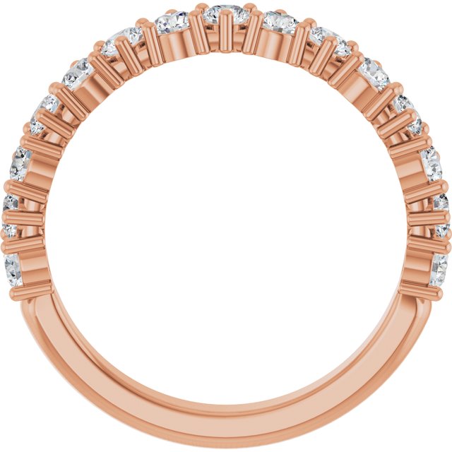 14K Rose 1 CTW Natural Diamond Anniversary Band