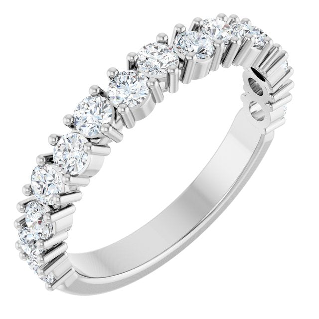 14K White 1 CTW Natural Diamond Anniversary Band