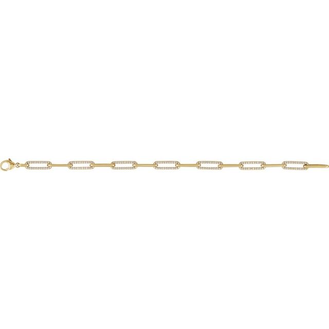 14K Yellow 1 CTW Lab-Grown Diamond Link 7" Bracelet