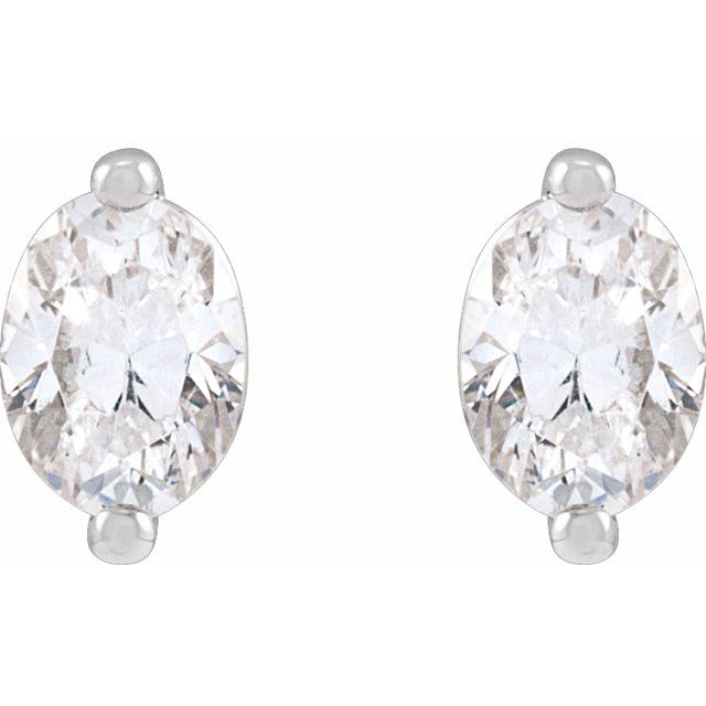 Sterling Silver 1/2 CTW Natural Diamond Stud Earrings
