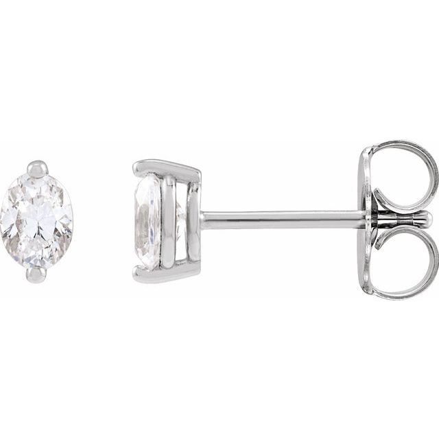 Sterling Silver 1/2 CTW Natural Diamond Stud Earrings