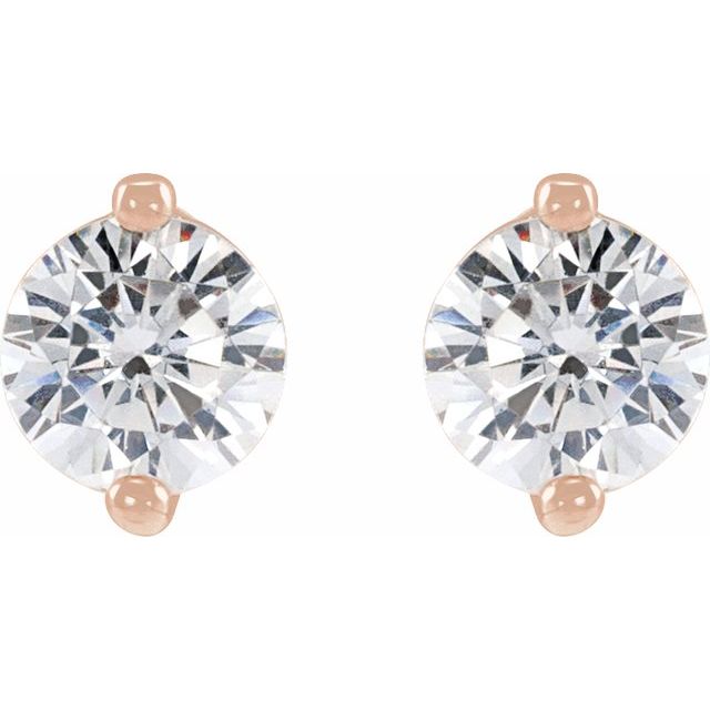 14K Rose 1/3 CTW Natural Diamond 2-Prong Stud Earrings