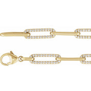 14K Yellow 1 CTW Lab-Grown Diamond Link 7" Bracelet