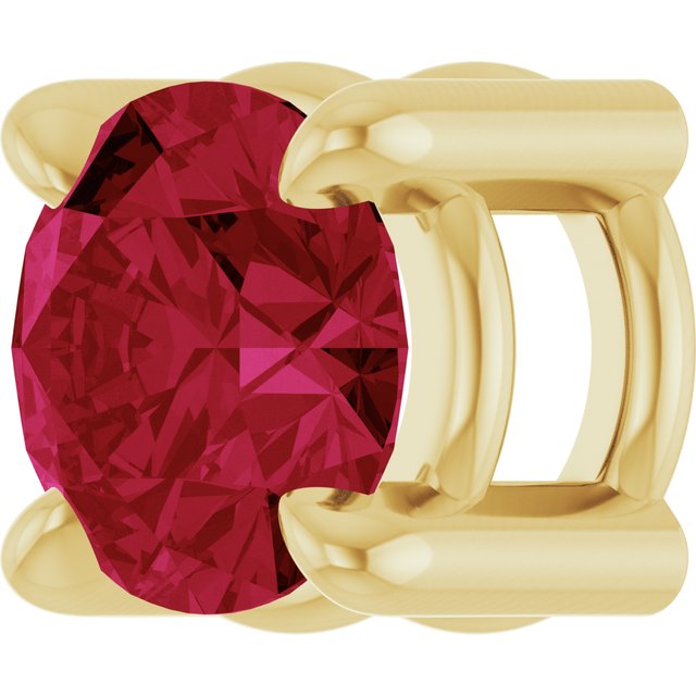 14K Yellow 4 mm Lab-Grown Ruby Pendant