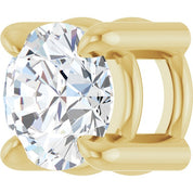 14K Yellow 4 mm Natural White Sapphire Pendant