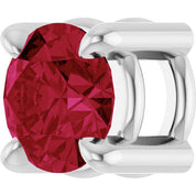 14K White 4 mm Lab-Grown Ruby Pendant