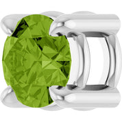 14K White 4 mm Natural Peridot Pendant