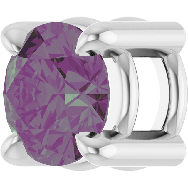 Sterling Silver 4 mm Lab-Grown Alexandrite Pendant