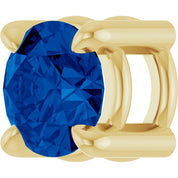 14K Yellow 4 mm Lab-Grown Blue Sapphire Pendant