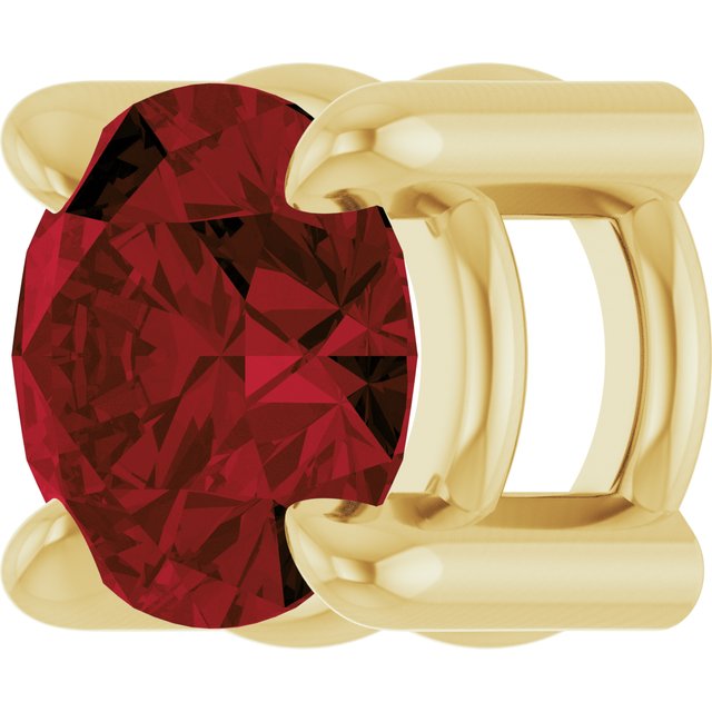 14K Yellow 4 mm Natural Mozambique Garnet Pendant