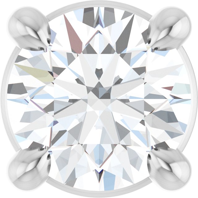 14K White 4 mm Natural White Sapphire Pendant