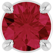 14K White 4 mm Lab-Grown Ruby Pendant