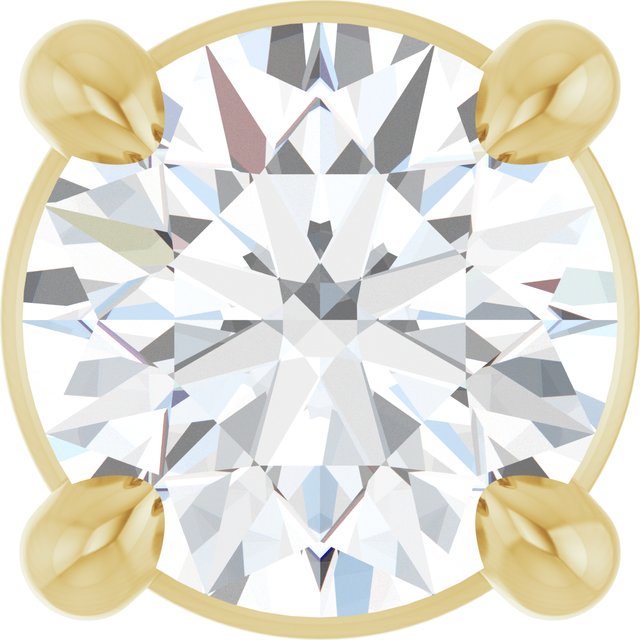 14K Yellow 4 mm Natural White Sapphire Pendant