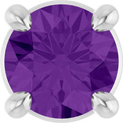 14K White 4 mm Natural Amethyst Pendant