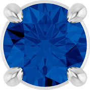 14K White 4 mm Lab-Grown Blue Sapphire Pendant