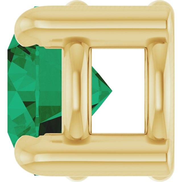 14K Yellow 4 mm Natural Emerald Pendant