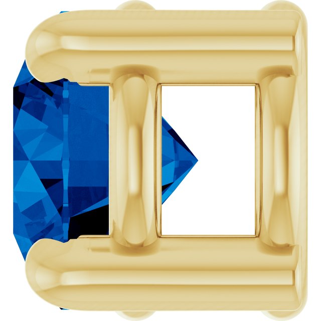 14K Yellow 4 mm Lab-Grown Blue Sapphire Pendant