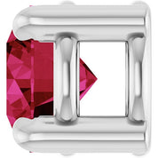 Sterling Silver 4 mm Lab-Grown Ruby Pendant