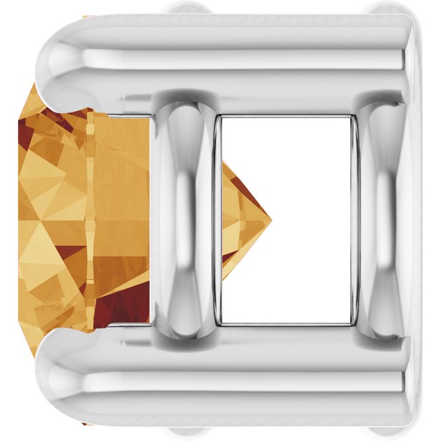 Sterling Silver 4 mm Natural Citrine Pendant