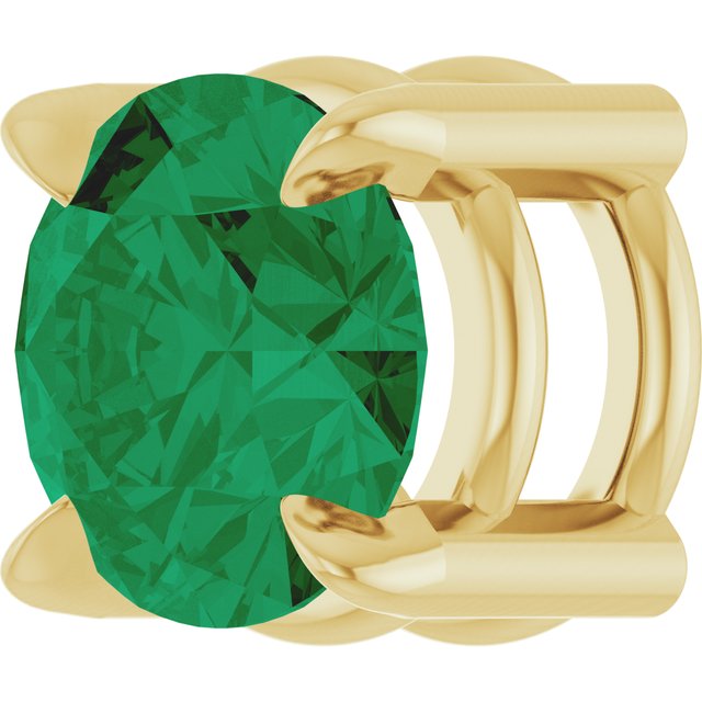 14K Yellow 5 mm Natural Emerald Pendant