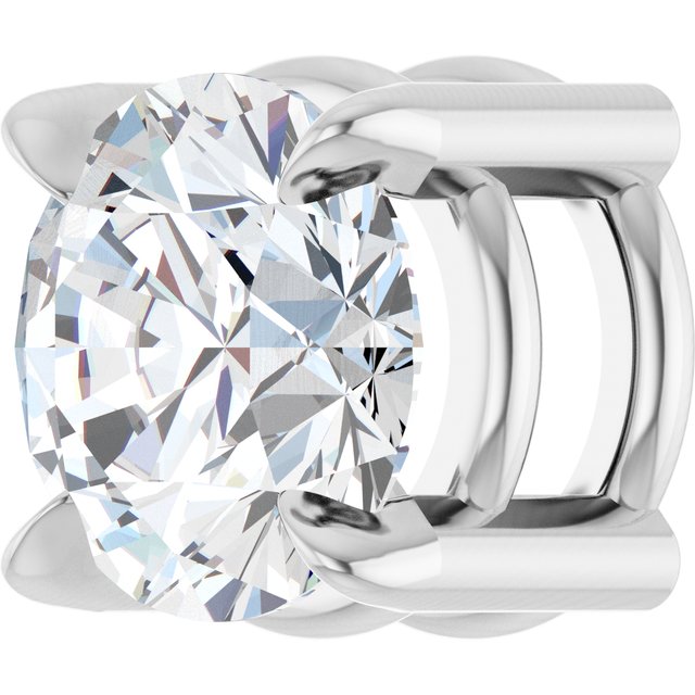 Sterling Silver 5 mm Natural White Sapphire Pendant