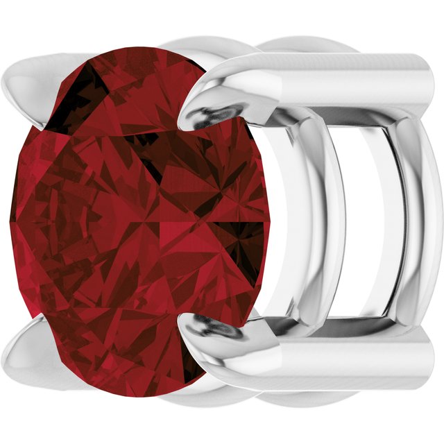 Sterling Silver 5 mm Natural Mozambique Garnet Pendant