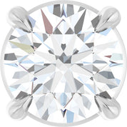 Sterling Silver 5 mm Natural White Sapphire Pendant