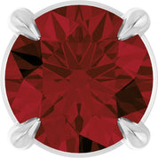 14K White 5 mm Natural Mozambique Garnet Pendant