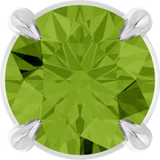 14K White 5 mm Natural Peridot Pendant