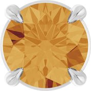 14K White 5 mm Natural Citrine Pendant