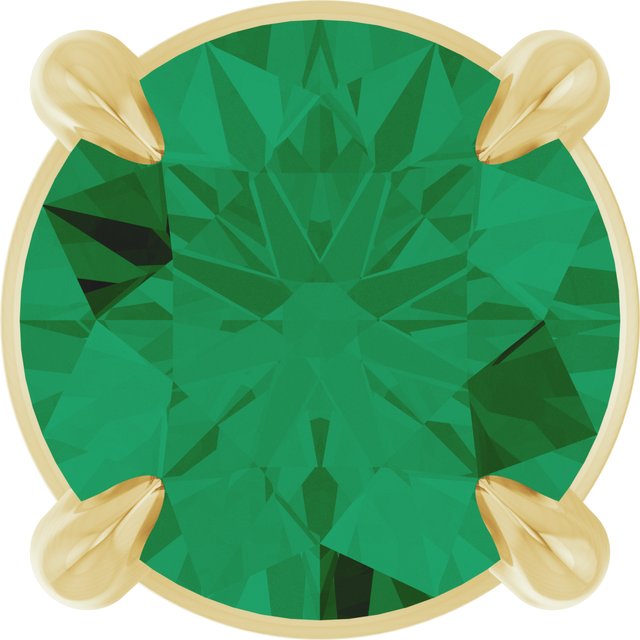 14K Yellow 5 mm Natural Emerald Pendant