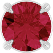 Sterling Silver 5 mm Lab-Grown Ruby Pendant